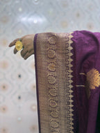 Mulberry Dola silk saree with zaree deatailing