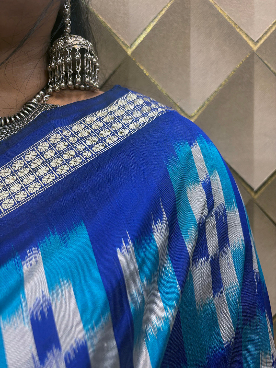 Neelrekha —Blue Sambalpuri Silk Saree
