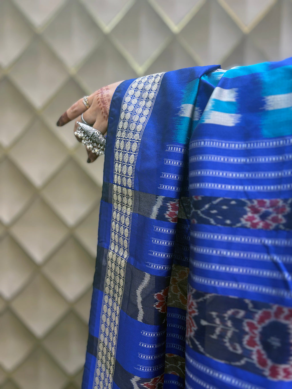 Neelrekha —Blue Sambalpuri Silk Saree