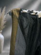 Kasturi Brown Tussar Ghicha Silk Cotton Saree with Brown Floral Motifs & Zari Border