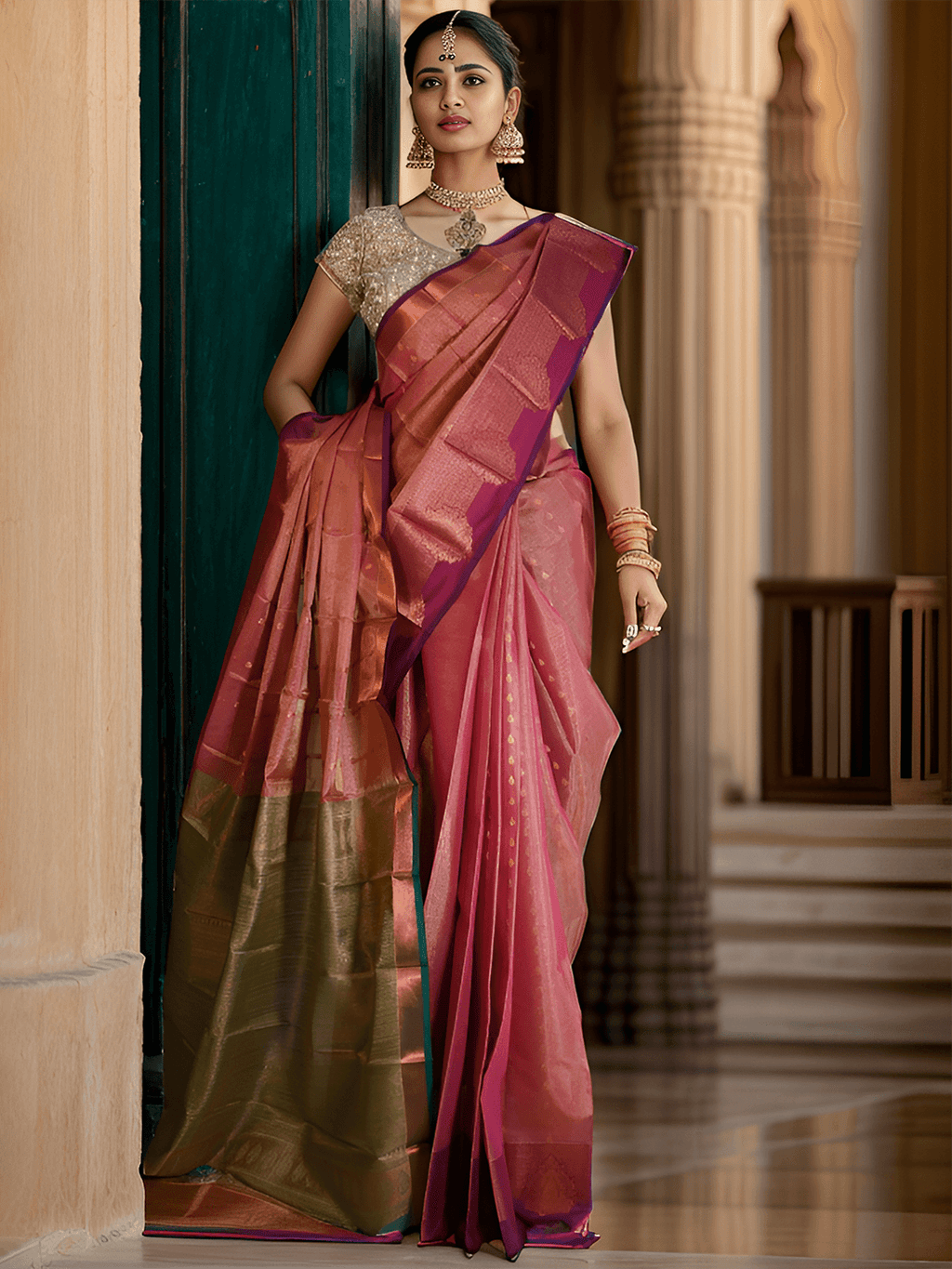 BRASSO LIGHT PINK SAREE