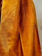 TASSAR GHICHA YELLOW PRINTED SAREE