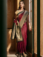 PURPLE AND GREEN BANARSI SAREE