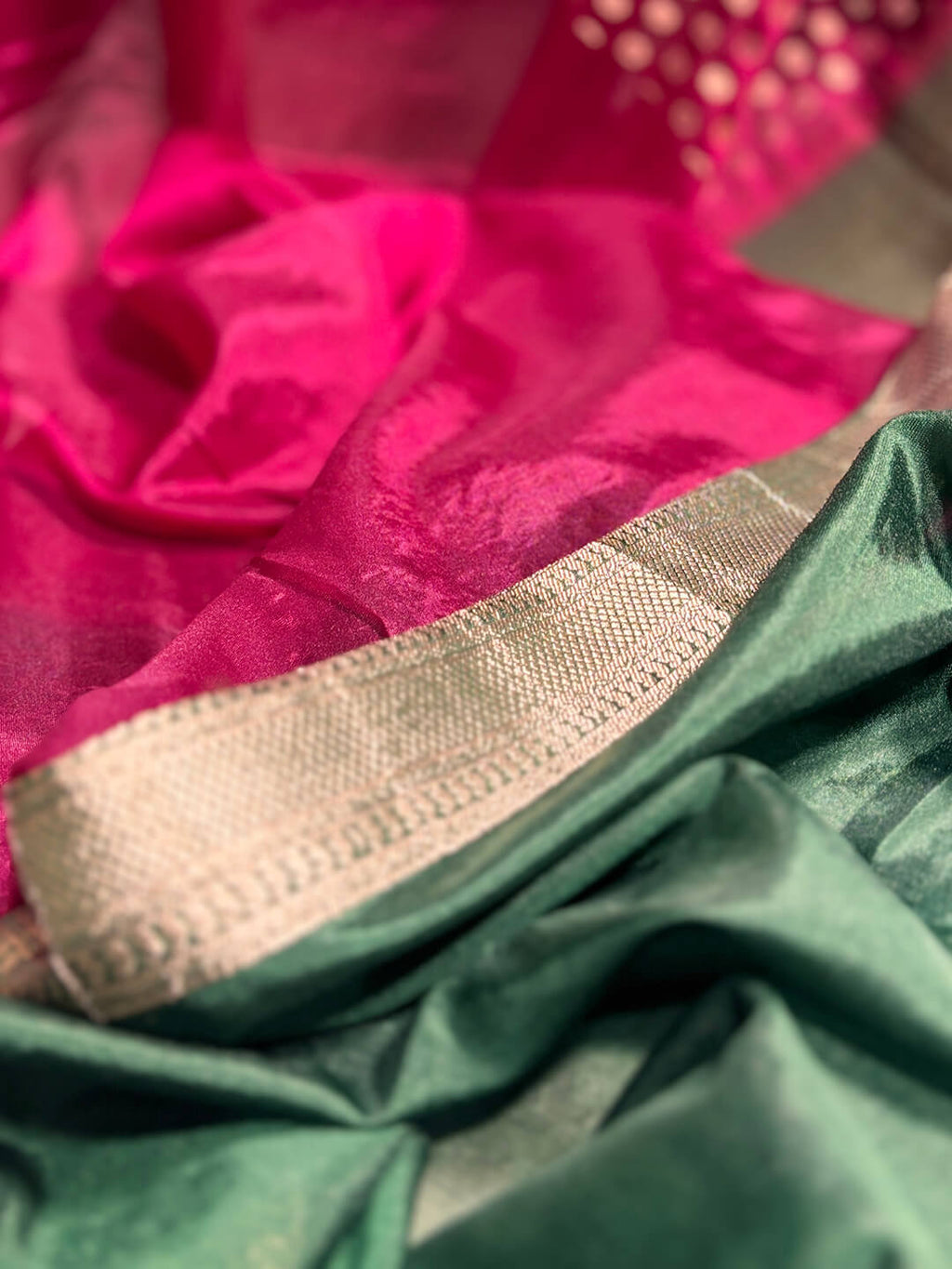 PURPLE AND GREEN BANARSI SAREE