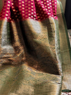 PURPLE AND GREEN BANARSI SAREE