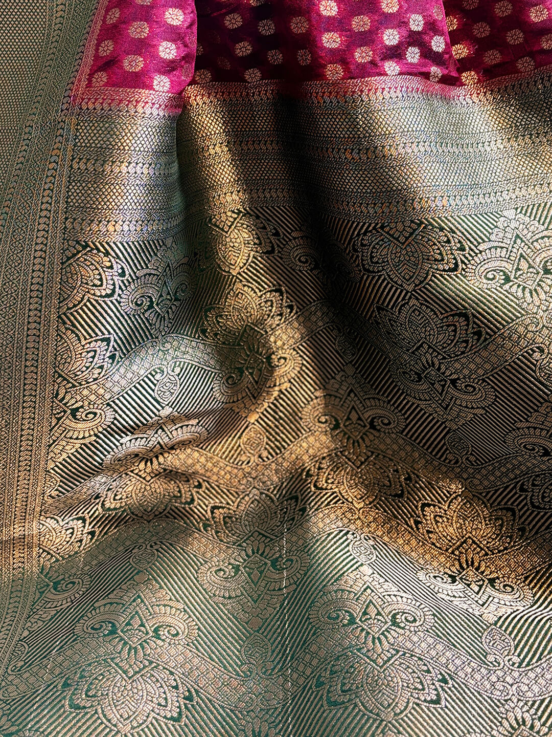 PURPLE AND GREEN BANARSI SAREE