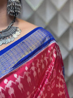 Chandratara- Pink with Blue sambalpuri handloom silk saree