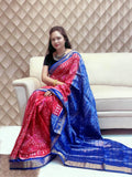 Chandratara- Pink with Blue sambalpuri handloom silk saree