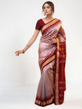 ONION PINK AND MAROON SAMBALPURI SILK SAREE