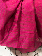 PINK WITH GOLDEN STRIKE KHADI COTTON SAREE