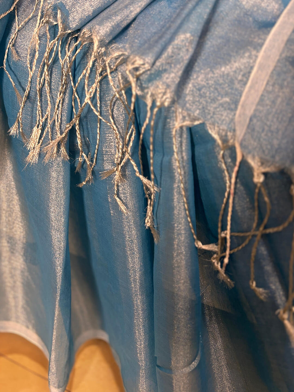 NOOR SKY BLUE TISSUE SAREE
