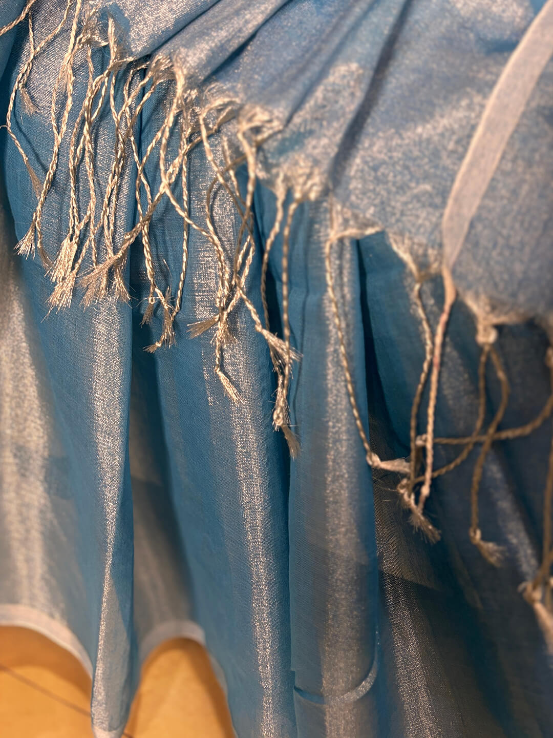NOOR SKY BLUE TISSUE SAREE