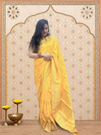 Yellow Dola silk saree with zaree deatailing