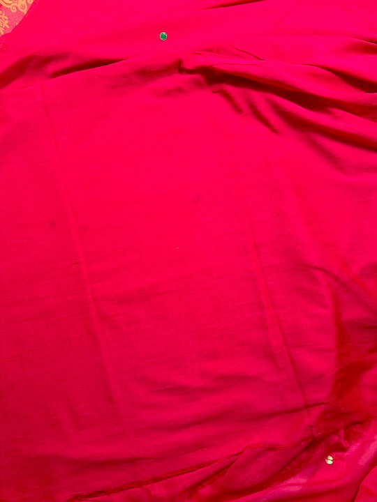 DARK PINK COIN LINEN SAREE