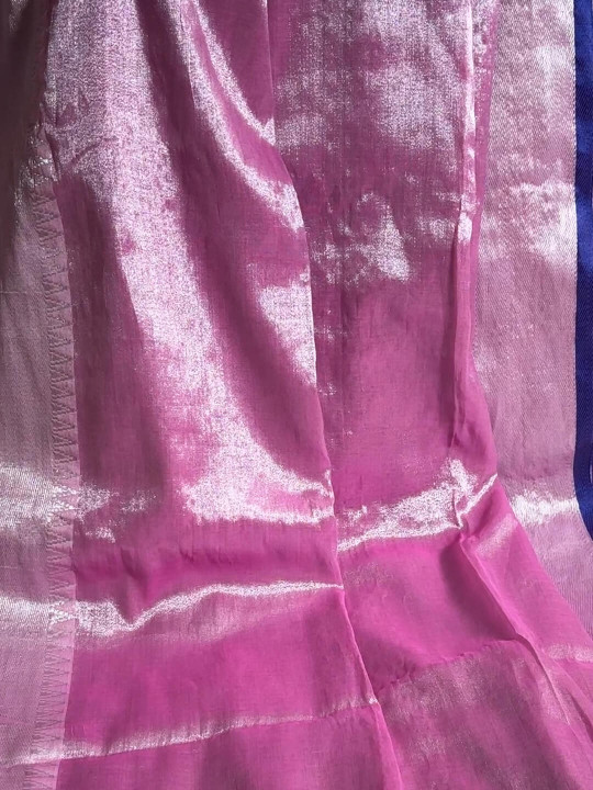 SHINY LAVENDER WITH SILVER BORDER SOFT TISSUE SAREE