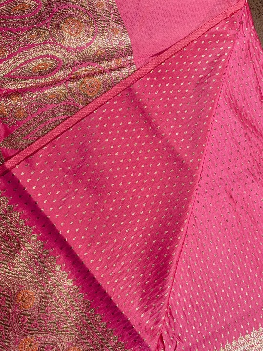 BLUSH PINK KATAN BANARSI SILK SAREE