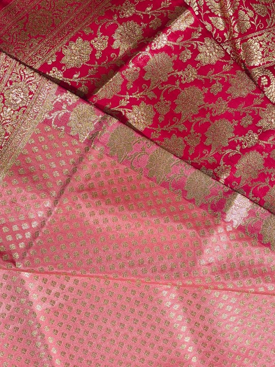 BLUSH PINK KATAN BANARSI SILK SAREE