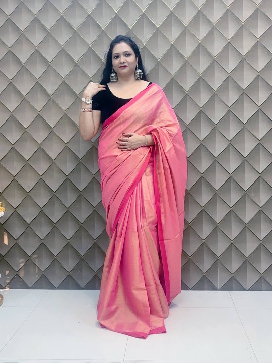 NOOR DARK PINK TISSUE SAREE