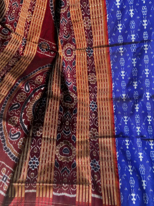 LEAD BLUE SAMBALPURI SILK SAREE