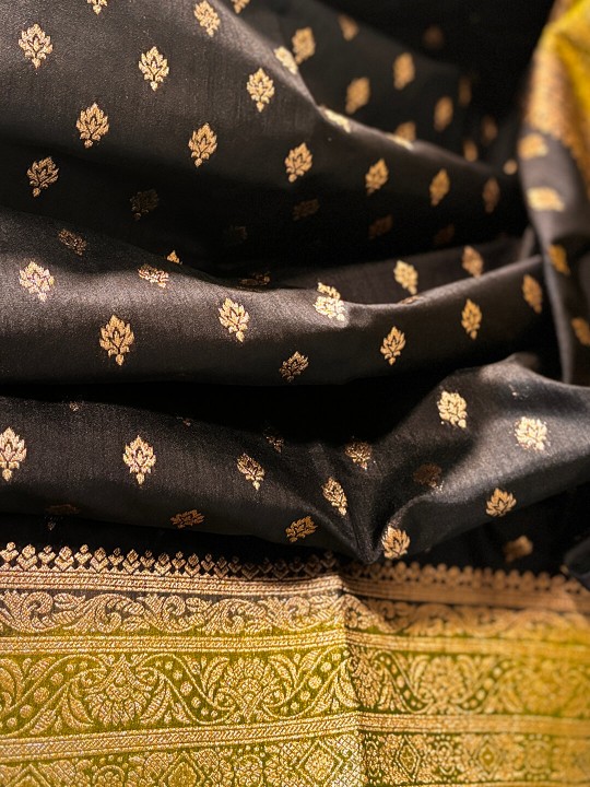 BLACK & GREEN SILK SAREE