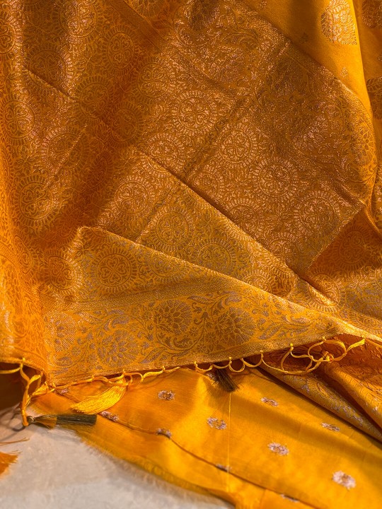 YELLOW BANARASI SILK SAREE