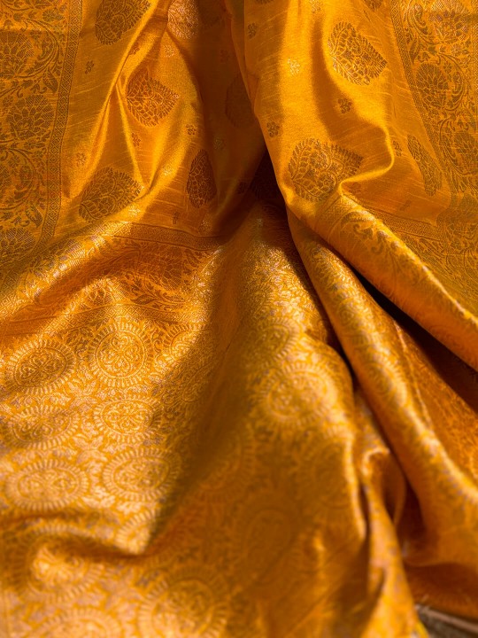 YELLOW BANARASI SILK SAREE