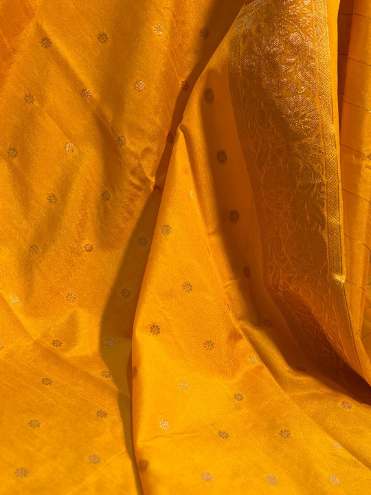 YELLOW BANARASI SILK SAREE