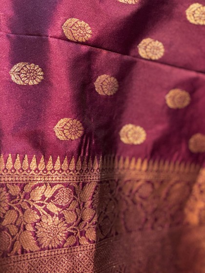 IMPERIAL PURPLE KATAN SILK SAREE