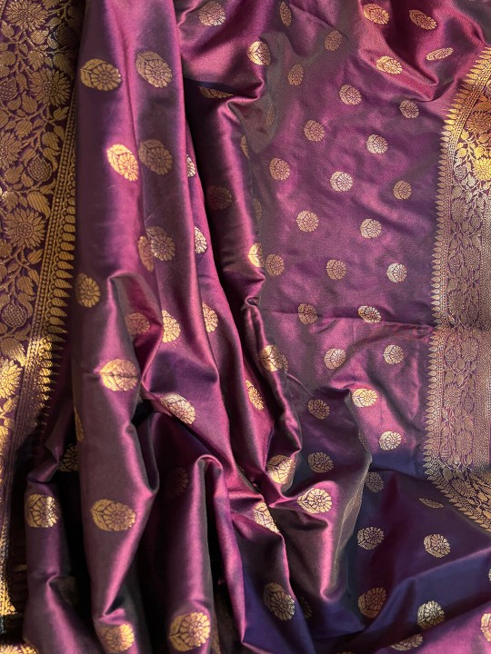 MULBERRY PURPLE KATAN SILK SAREE