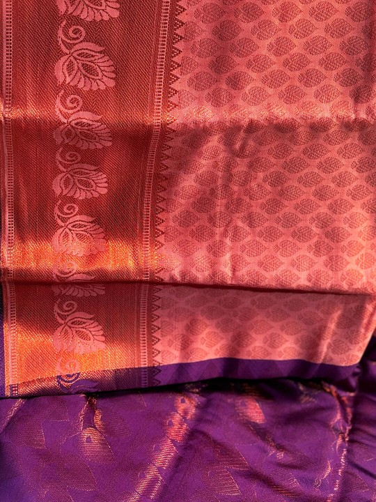 PEACH PINK MADURAI SILK COTTON SAREE