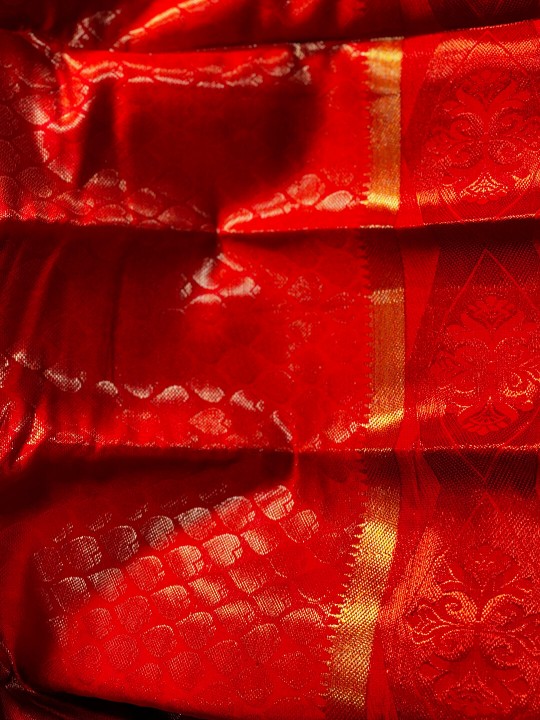 SCARLET RED MADURAI SILK COTTON SAREE