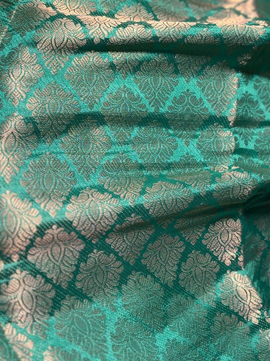 FLORA GREEN AND BLUE MADURAI SILK SAREE