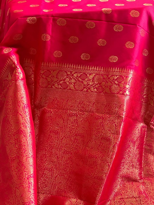 DARK PINK KATAN SILK SAREE