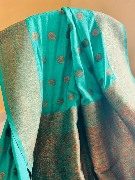 PINE GREEN BALACHURI SILK SAREE