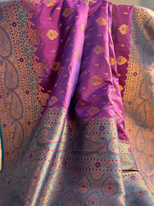 MAGENTA KATAN SILK SAREE