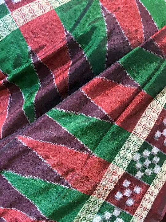 DEEP BROWN AND MAROON PASAPALI PATA SAMBALPURI SAREE