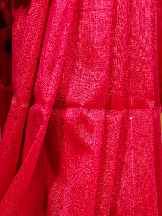 KHADI COTTON ROSE PINK SAREE