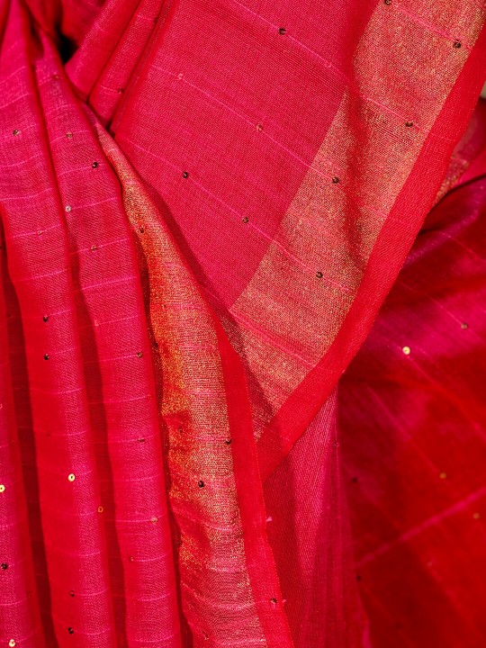 KHADI COTTON ROSE PINK SAREE