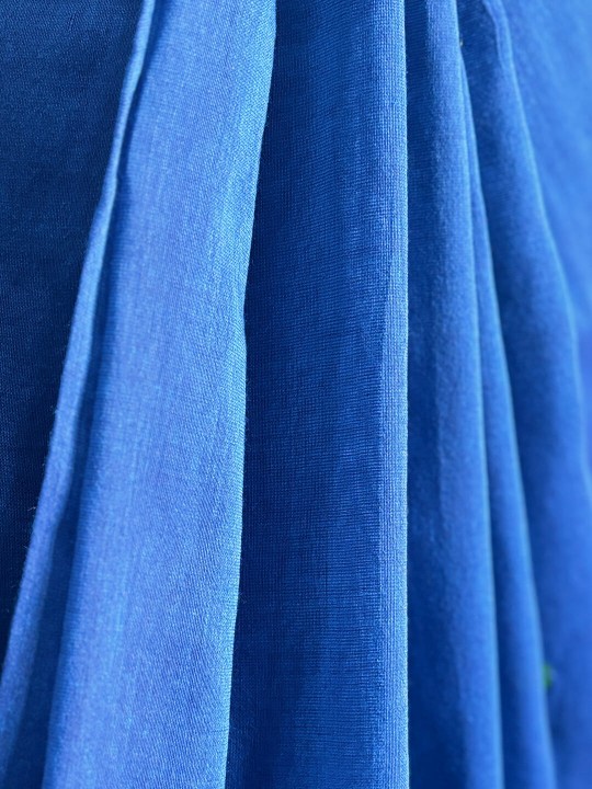 ELECTRIC BLUE COIN LINEN SAREE