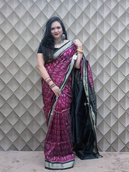 RUBY RED SAMBALPURI SILK SAREE