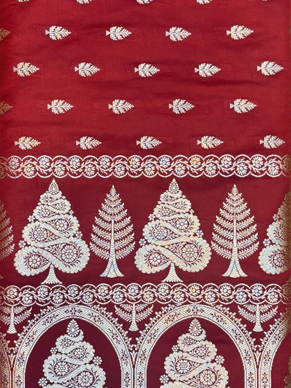 Amrapali Banarasi – Deep Plum Banarasi Saree with Golden Zari Buta