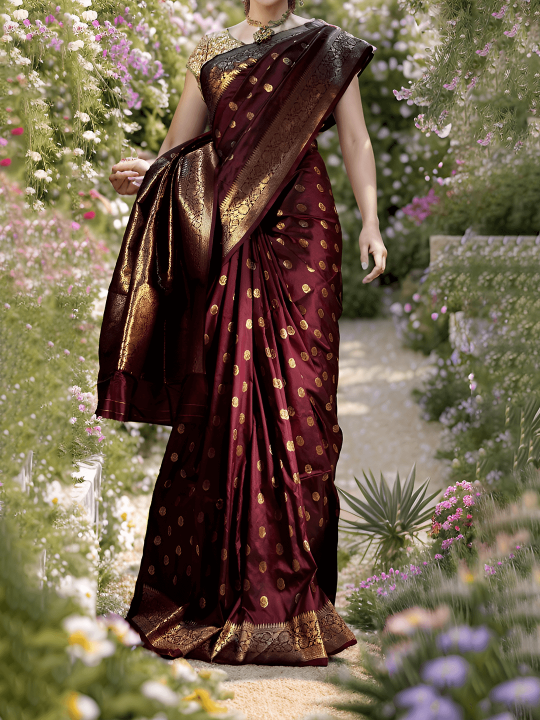 MULBERRY PURPLE KATAN SILK SAREE