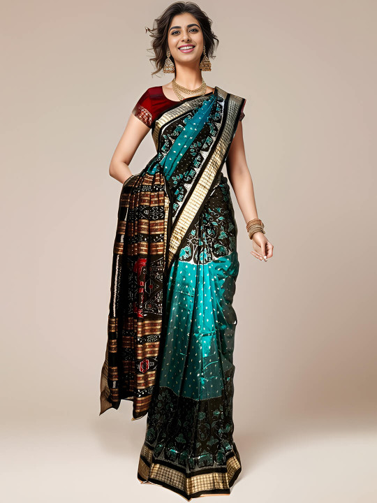 ELECTRIC BLUE HANDWOVEN SAMBALPURI PATA SAREE