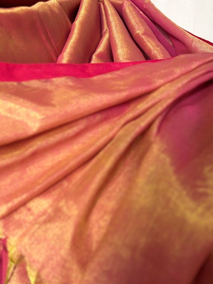 NOOR DARK PINK TISSUE SAREE