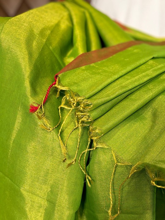 NOOR PARROT GREEN TISSUE SAREE